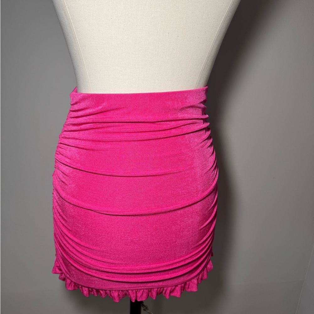Elegant Pink Ruched Skirt